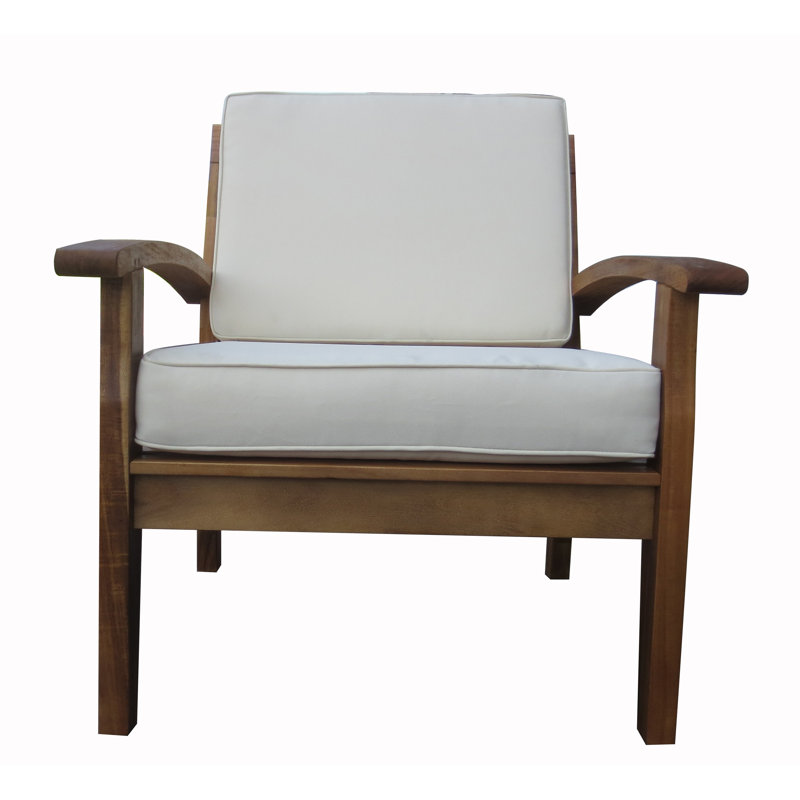 Claytor Acacia Outdoor Lounge Chair, Beige, Teak