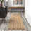 Tapis campagnard naturel en jute tissé à plat à la main Isalena