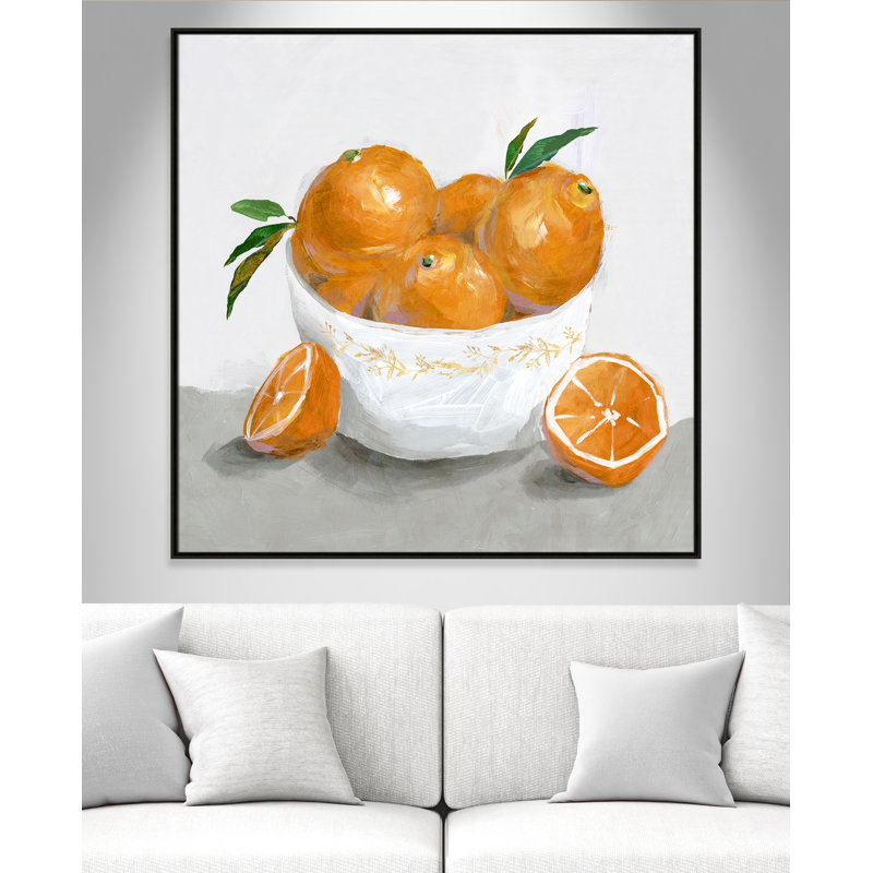 Abbaye «Oranges» par Isabelle Z - reproduction d'art, H 46,5 po x l 46,5 po x P 2 po, Toile avec cadre espresso
