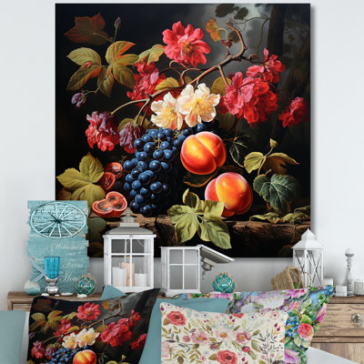 Peinture Renaissance d'un fruit de raisin IV - fruits, art mural