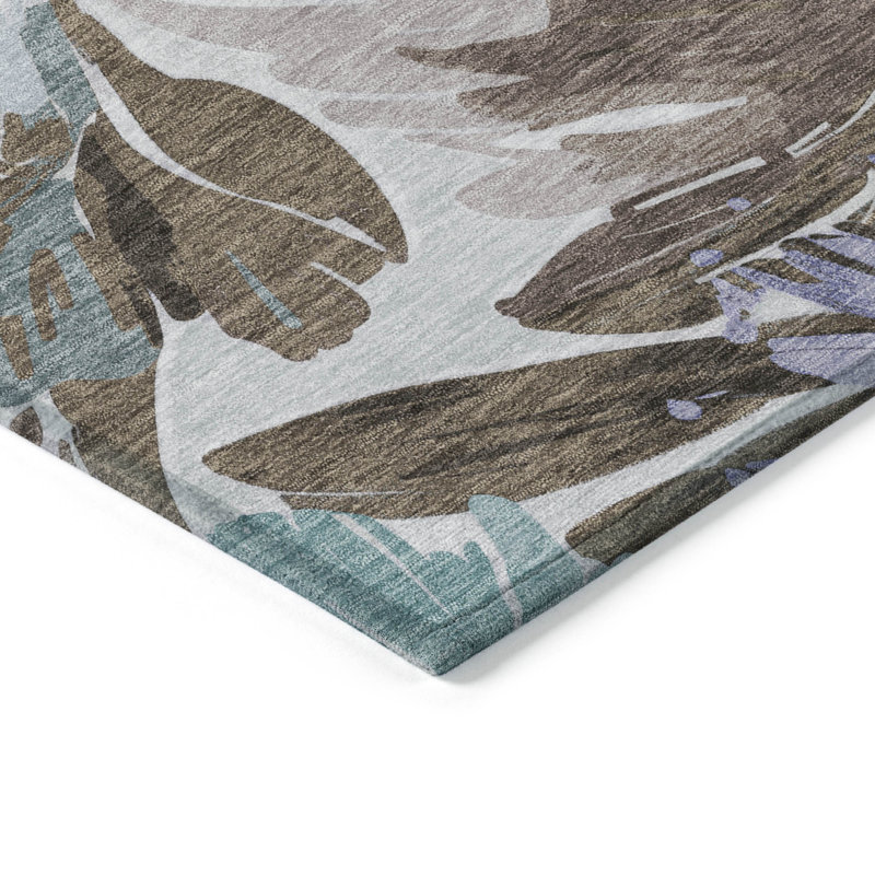 Machine Washable Indoor/Outdoor Claudian ACN1486 Taupe Rug, Rectangle 5' x 7'6"