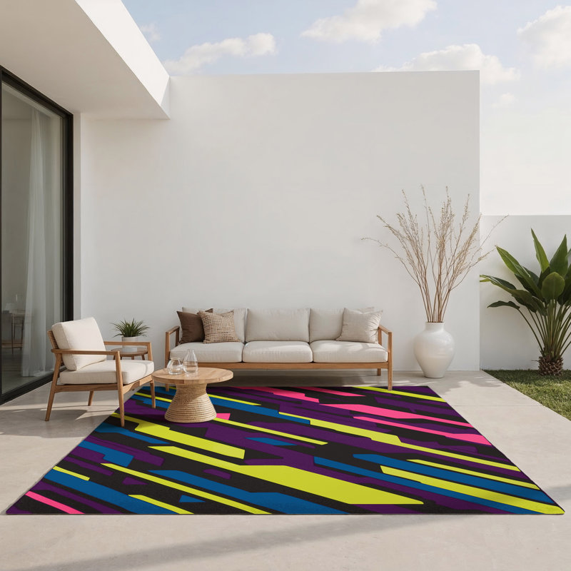 Tapis intérieur et extérieur Kinetic Flow, Rectangle 1 pi 6 po x 2 pi 6 po