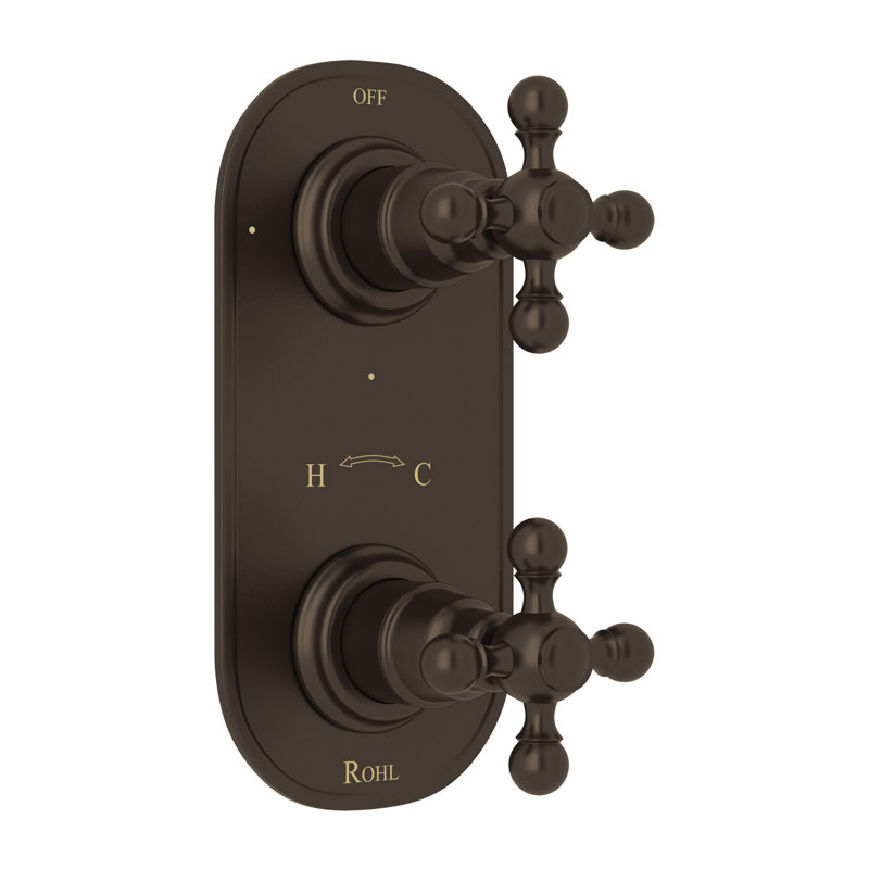 Arcana™ 1/2" Thermostatic Trim with Diverter, Tuscan Brass