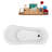 61" Streamline Clawfoot Soaking Acrylic Bathtub With Drain, Clawfeet, and Bamboo Tray-445723117-499507053