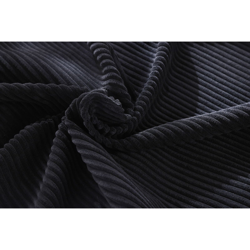 Nyerere 123.24" Upholstered Sofa, Black Corduroy