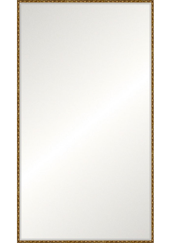 Antique Gold Wave Floor Mirror, Beveled, Rectangle 71.75" x 40.75"