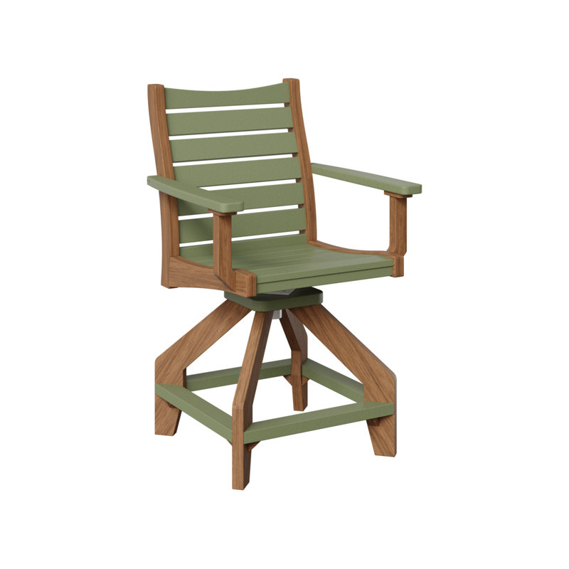 Chaise de comptoir pivotante Berlin Gardens Bristol, Acajou antique, Sauge