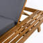 Ensemble de chaises longues, espace disponible sur un côté, bois massif d'acacia avec coussin de détente (gris foncé et triple pli) - version assortie disponible-677086197