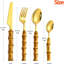 Stainless Steel Purely Natural Bamboo Handle Flatware Set Dinnerware Set 32Pcs Set 