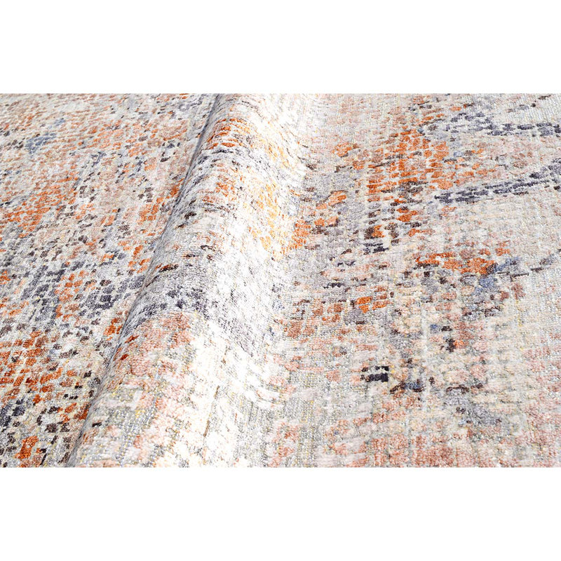 Neo Villa Floral Area Rug in Gray, Rectangle 8' x 10'