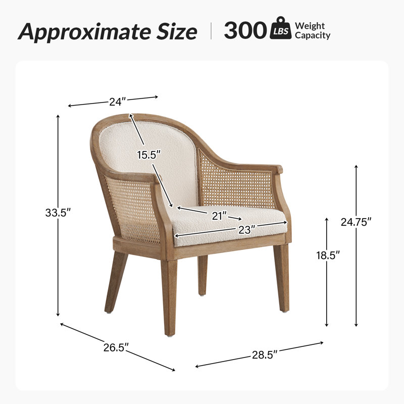 Upholstered Armchair, Ivory
