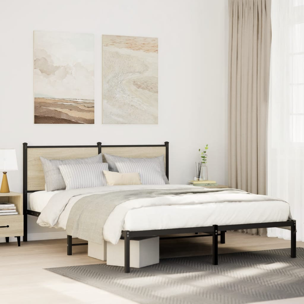 Borough Wharf Metal Bed Frame Without Mattress Sonoma Oak