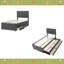 Lit plateforme tapissier simple avec lit gigogne et 3 tiroirs, tissu en lin-1889966453