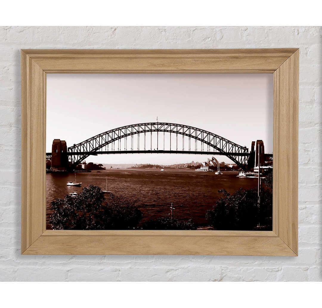 Sydney Harbour Bridge Braun - Einzelner Bilderrahmen Kunstdrucke