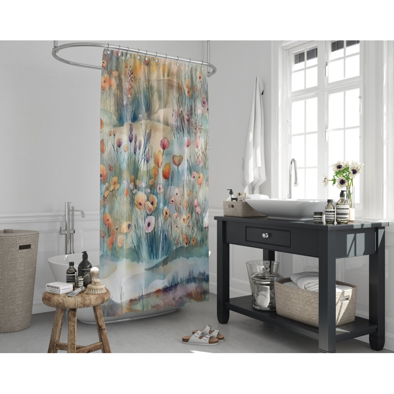 Mollifer Abstract Shower Curtain, 93" H x 70" W, Mollifer Abstract