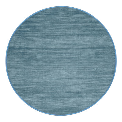 Tapis bleu uni lavable à la machine