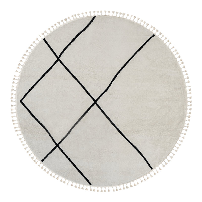 Oasis Tapis white Rug, Round 240cm