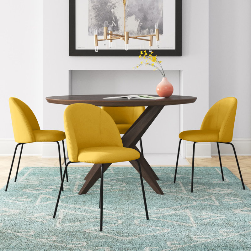 Chaise d'appoint Seibold, Polyester jaune / mélange de polyester