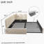 Lit de jour rembourré avec lit escamotable, idéal pour les invités, les enfants et les petits espaces, avec structure à lattes en métal et velours confortable-720598876