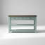 Console en bois massif avec 3 tiroirs et 2 tablettes