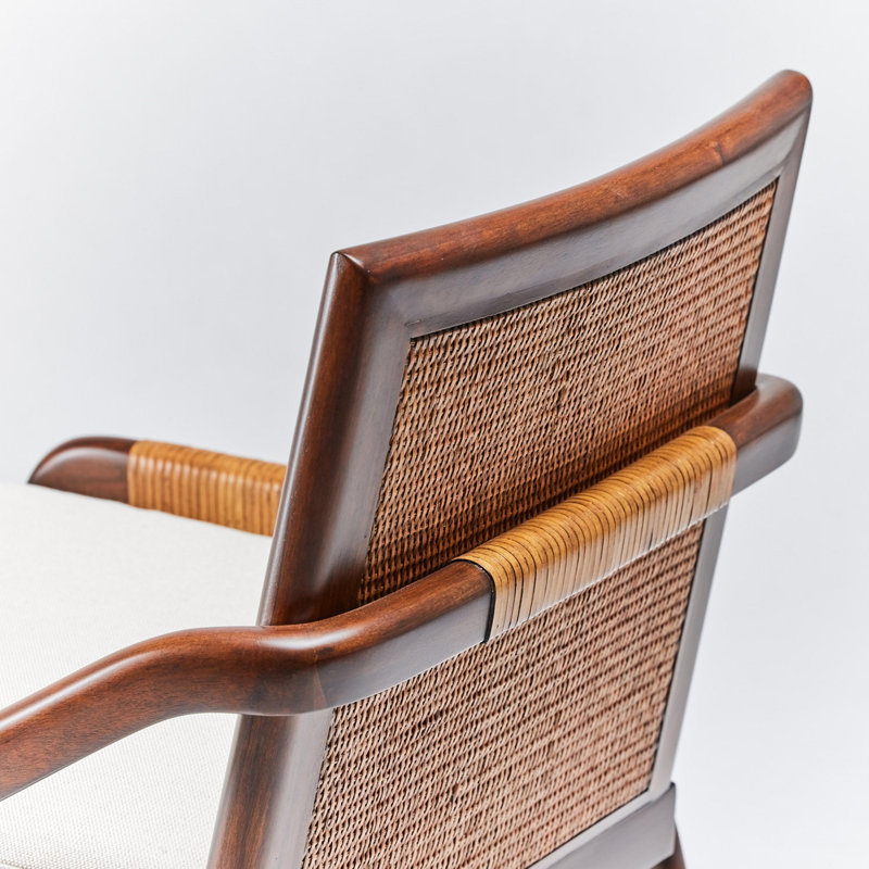 Delray Leather Arm Chair, Chestnut