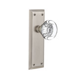 New York Plate with Round Clear Crystal Door Knob