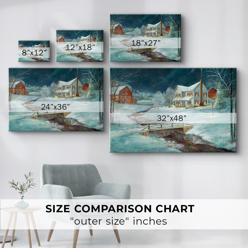 Sérénité hivernale - Cavas enveloppés de galerie, H 24 po x l 36 po