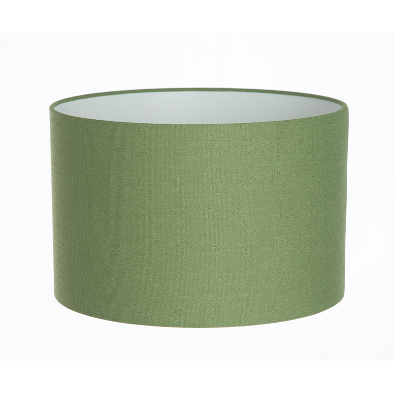 Linen Drum Lamp Shade ( Screw On ), 30cm H x 50cm W x 50cm D, Green