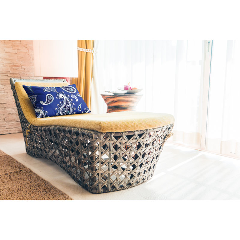 Paisley Outdoor Reversible Throw Pillow, Navy Blue