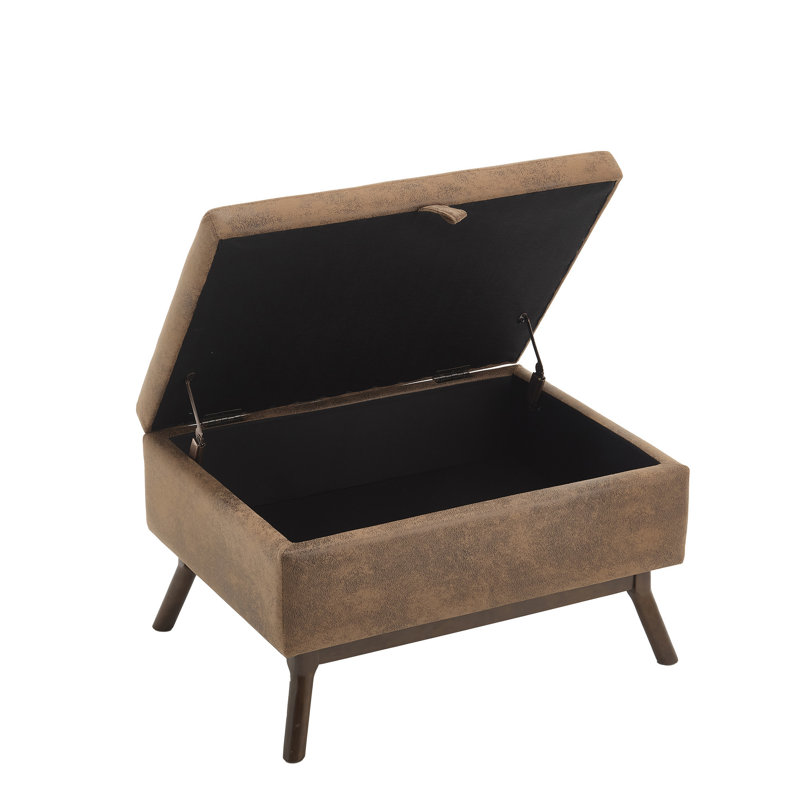 Banc de rangement Mid-Century, Café