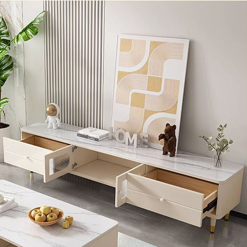 Meuble télé crème simple, 70.87"