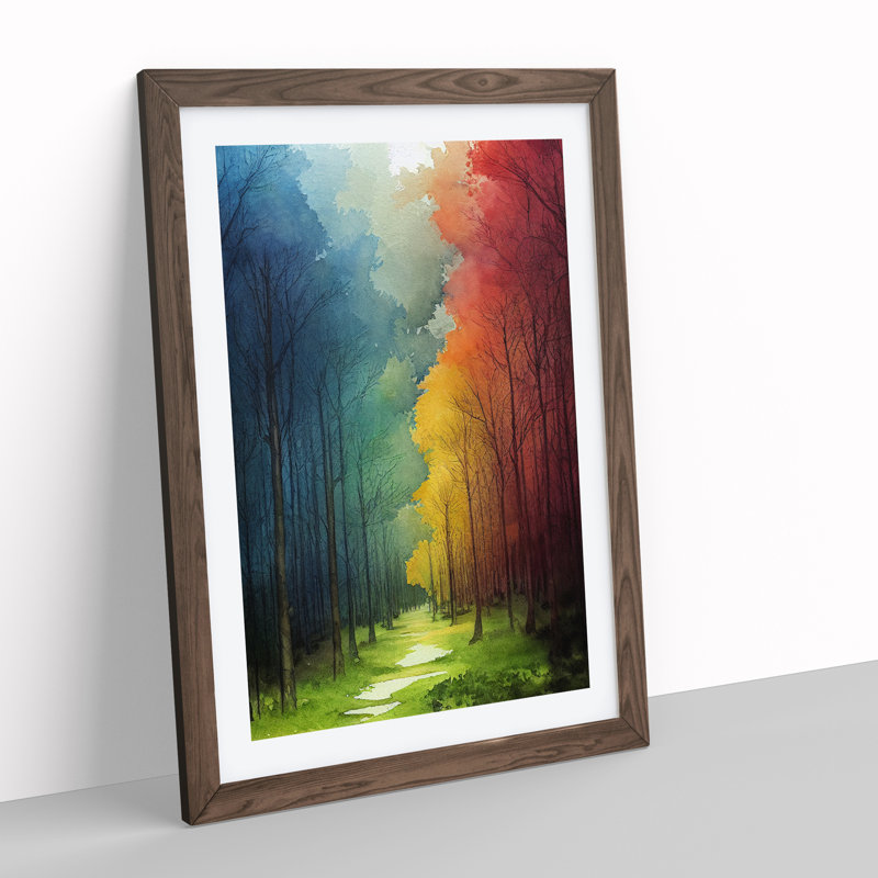 Forest Heart - Single Picture Frame Print, 46cm H x 34cm W, Walnut