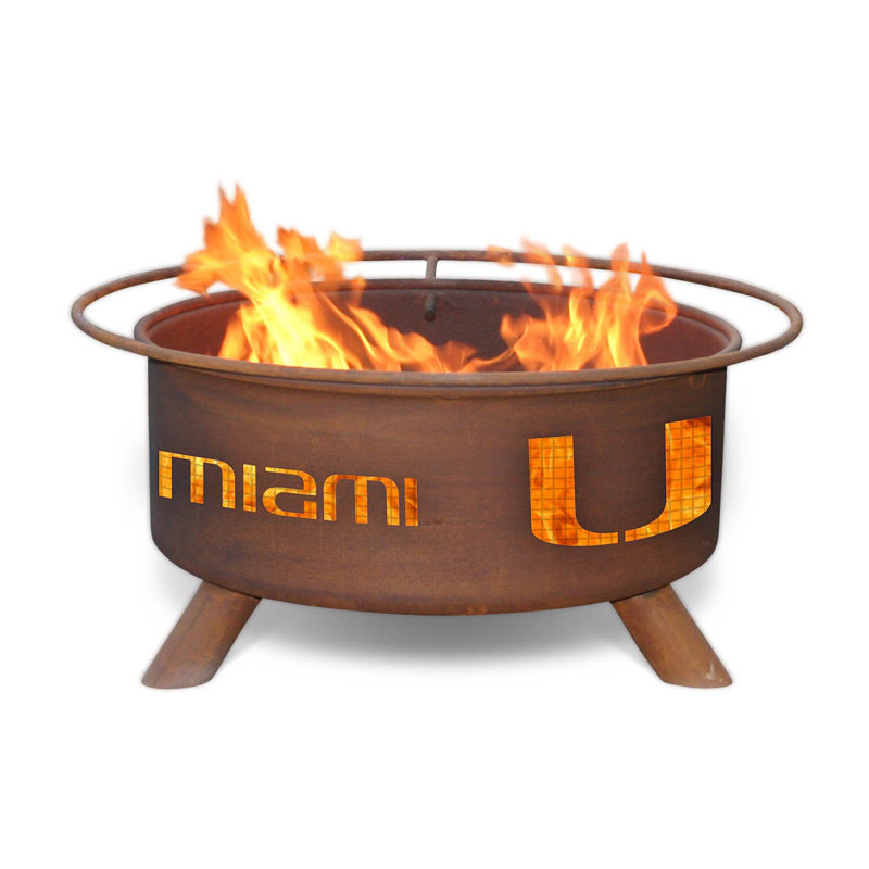Collegiate Series Round Steel Fire Pit, University of Miami