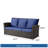 67.7" All-Weather Wicker 3-Seat Patio Sofa With Thick Blue Cushions & Black Frame-851713429