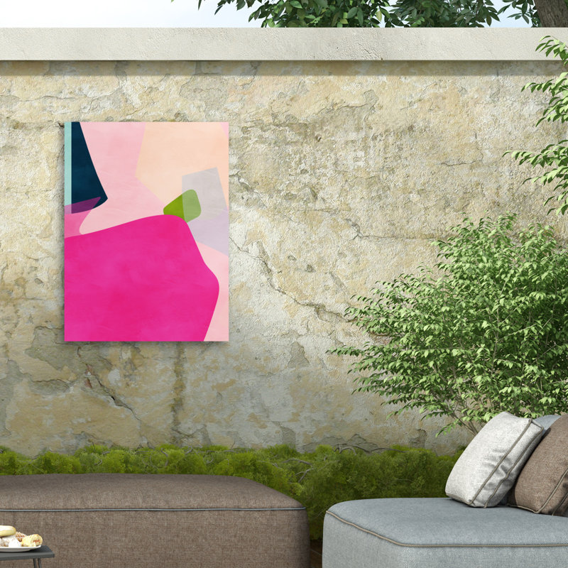 Ana Rut Bre Pink Pastel Shape Outdoor  Canvas, H 14 po x l 19 po