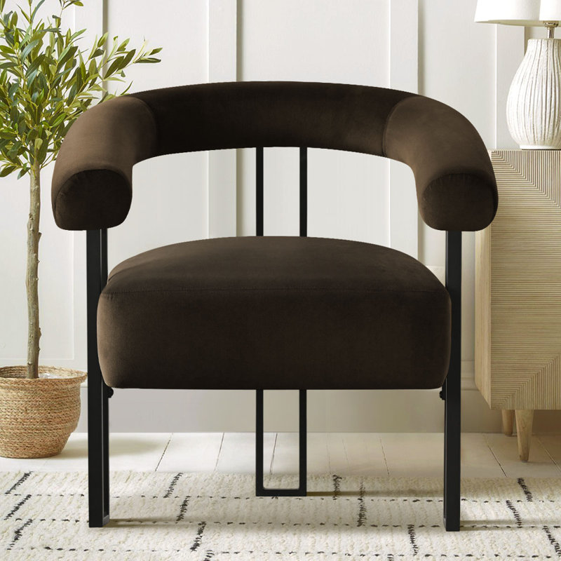 Fauteuil d'appoint moderne 3 po Kristinn, Chocolat / Brun