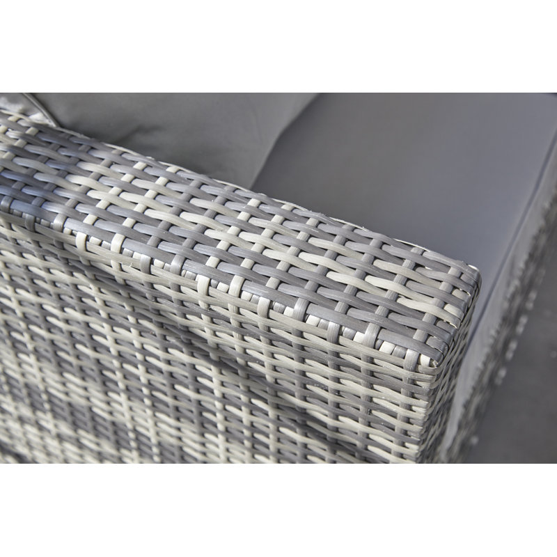 Farrahn Rattan 6 - Person Seating Group with Cushions, Grey