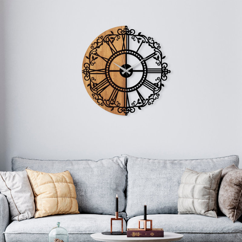 Horloge murale décorative en bois