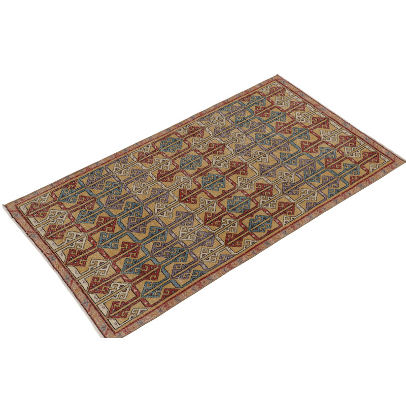 One-of-a-Kind Hand Knotted Area Rug, Rectangle 3'7" x 6'7"