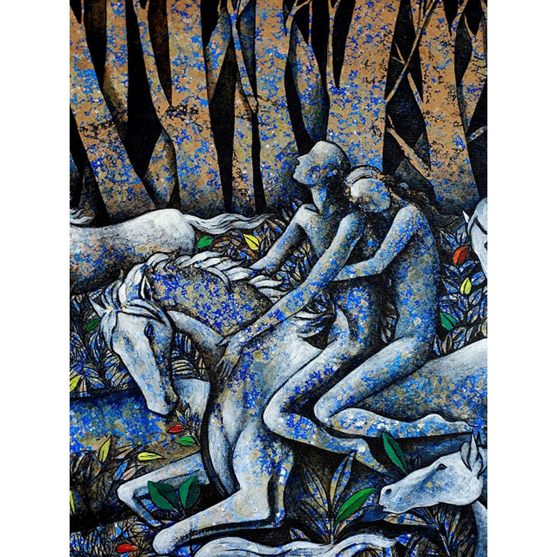 Voyage de nuit | Acrylique sur toile | Par Ranjith Raghupathy