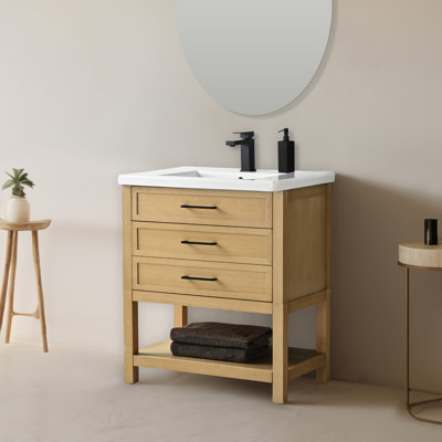 Stratford 30'' Single Bathroom Vanity with Ceramic Top