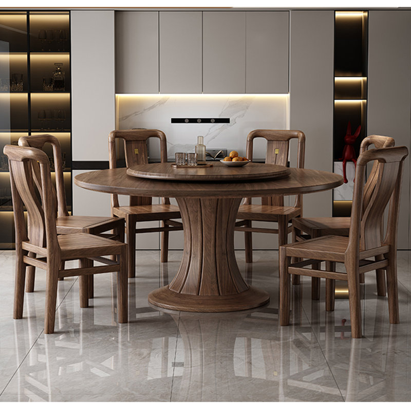 Ensemble de table de salle à manger en bois massif de style américain, H 29,9 po x L 51 po x l 51 po