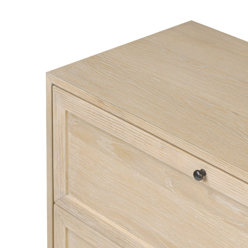 Millie Nightstand - Drifted Matte Black, Light Bleach Oak