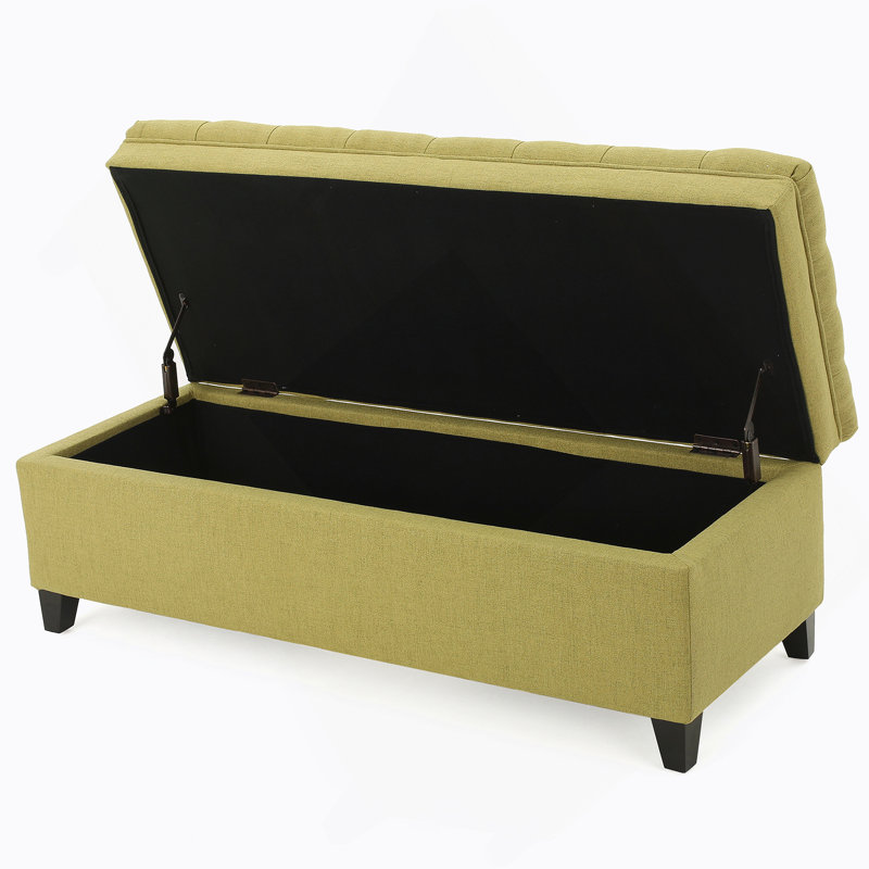 Modern storage ottoman, Faux Leather, Green
