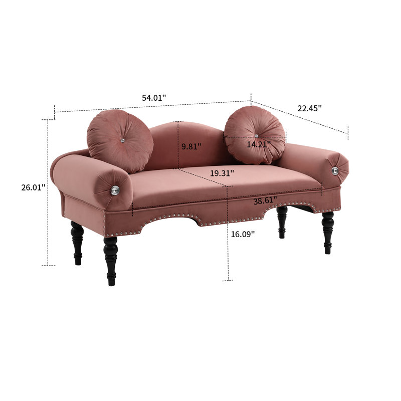 Causeuse en tissu Naquan, Rose