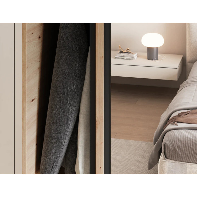 Garde-robe autoportante à 2 portes coulissantes Emerio