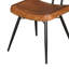 Chaise d'appoint en cuir capitonné brun Kezmyn