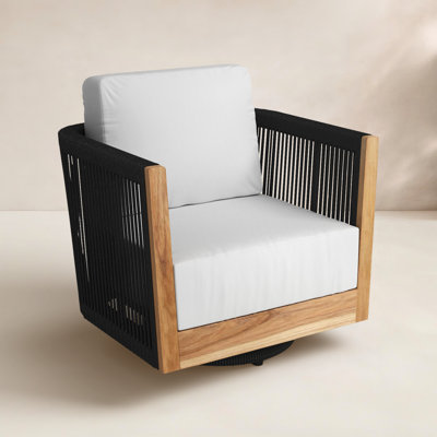 Aniston Teak Swivel Patio Chair with Sunbrella® Cushions