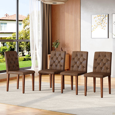 Chaise de salle à manger en tissu 4 pièces 4 pièces