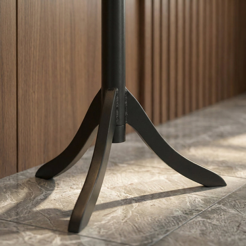 Freestanding Bamboo Coat Rack With 8 Hooks, Entryway Organizer For Jackets, Hats, Purses, Scarves And Umbrellas (Black)